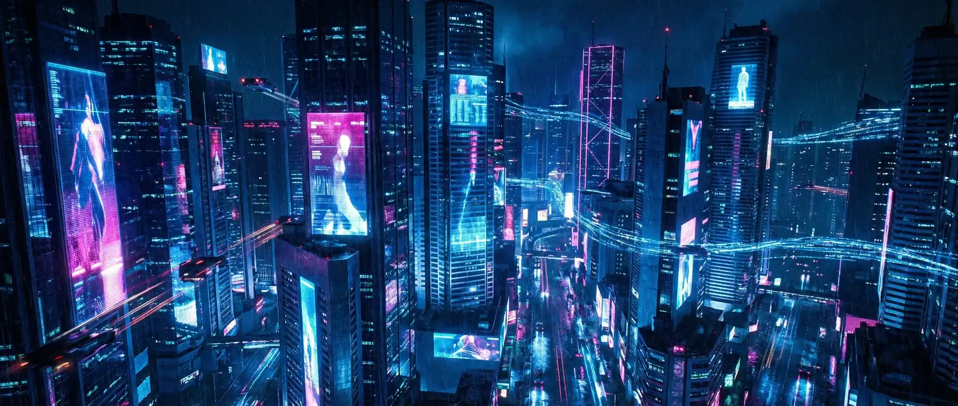 大发棋牌 赛博不夜城全景 - 蓝图都市夜景